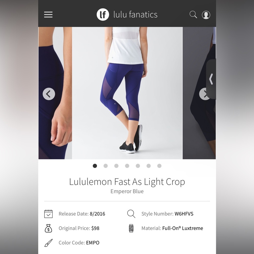 Lululemon Fast As Light Crop